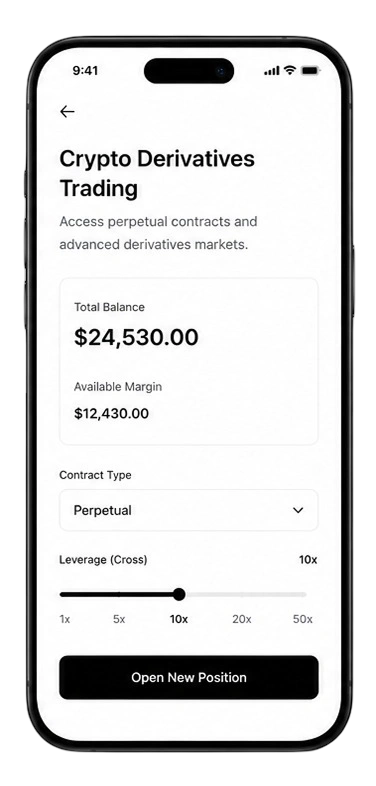 Crypto Derivatives Trading Dashboard Mockup